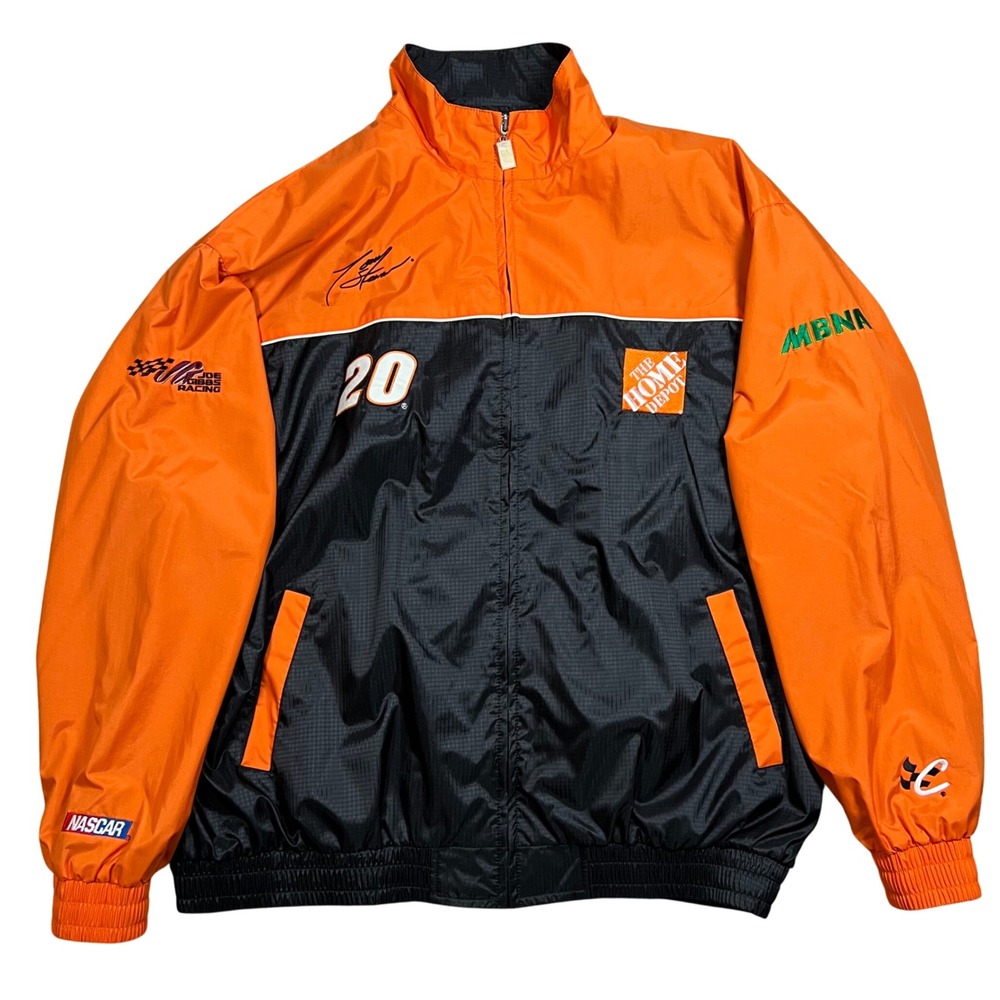 Chase Authentics Tony Stewart Jacket Mens XL Orange VTG NWOT Home Depot Y2K